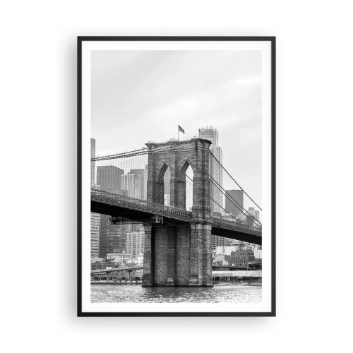 Pôster com moldura preta - Vibrações de Nova York - 70x100 cm