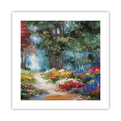 Pôster - Jardim florestal, floresta florida - 40x40 cm