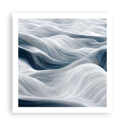 Pôster - Ondas brancas e azuis - 60x60 cm