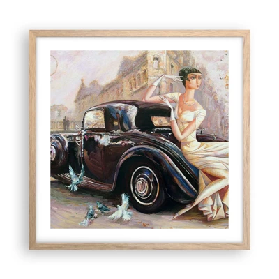 Pôster com moldura de carvalho claro - Elegância retro - 50x50 cm