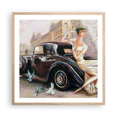 Pôster com moldura de carvalho claro - Elegância retro - 60x60 cm