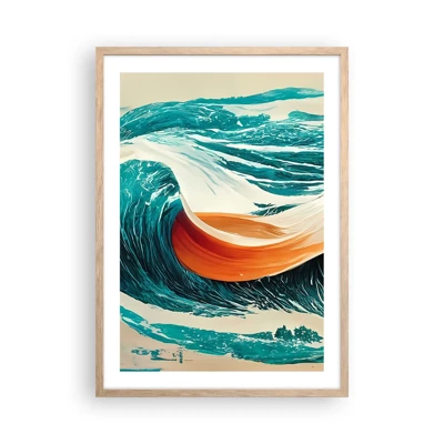 Pôster com moldura de carvalho claro - O sonho de um surfista - 50x70 cm