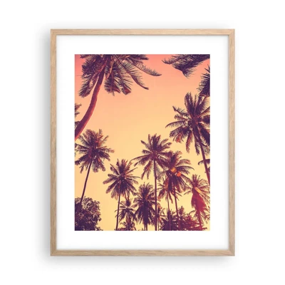 Pôster com moldura de carvalho claro - Variação tropical - 40x50 cm