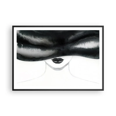 Pôster com moldura preta - Mistério sensual - 100x70 cm