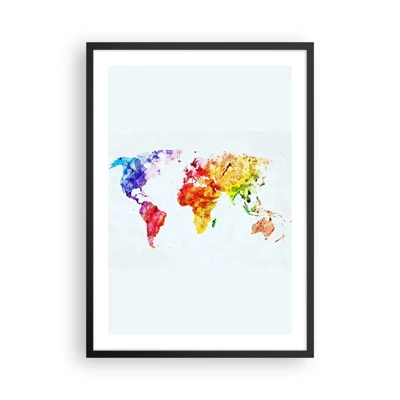 Pôster com moldura preta - Todas as cores do mundo - 50x70 cm