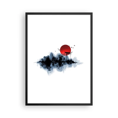 Pôster com moldura preta - Vista japonesa - 50x70 cm