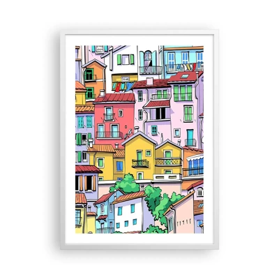 Pôster em moldura branca - Cidade divertida - 50x70 cm