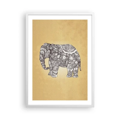 Pôster em moldura branca - O elefante se cobriu - 50x70 cm