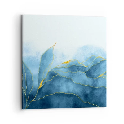 Quadro em tela - Azul dourado - 70x70 cm