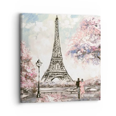 Quadro em tela - Caminhada de abril por Paris - 30x30 cm