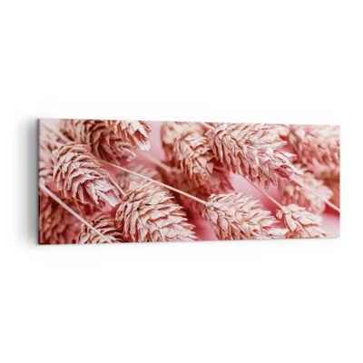 Quadro em tela - Cascata floral em rosa - 140x50 cm