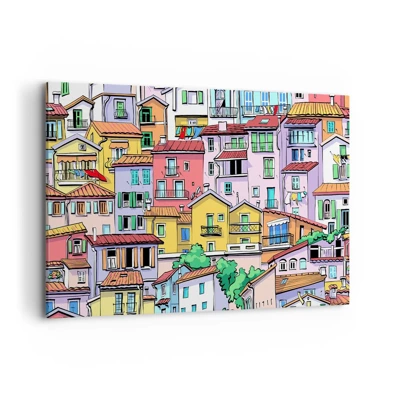 Quadro em tela - Cidade divertida - 100x70 cm