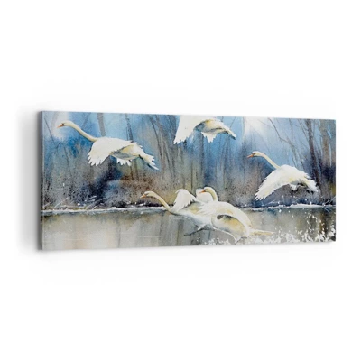 Quadro em tela - Como no conto de fadas sobre cisnes selvagens - 100x40 cm