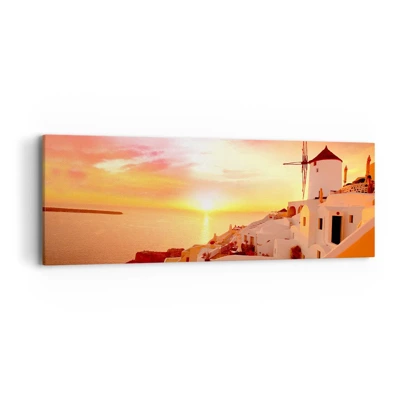 Quadro em tela - Derreter em branco e ouro - 90x30 cm