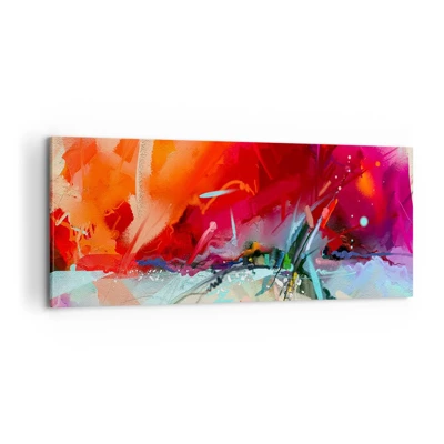 Quadro em tela - Explosão de luzes e cores - 100x40 cm