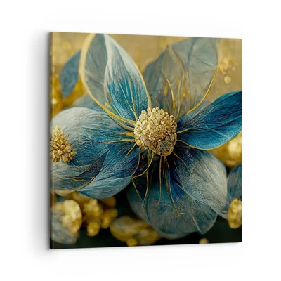 Quadro em tela - Florescer com ouro - 60x60 cm