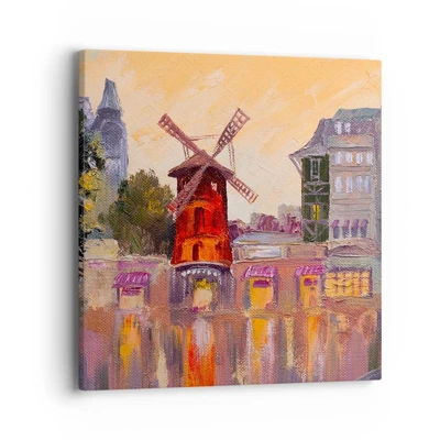 Quadro em tela - Ícones parisienses – Moulin Rouge - 40x40 cm