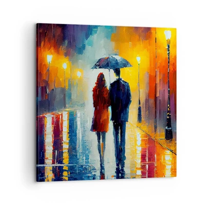 Quadro em tela - Juntos – uma noite colorida - 60x60 cm