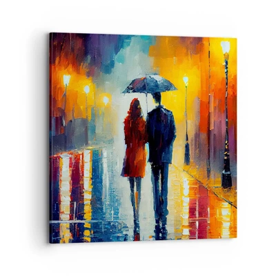 Quadro em tela - Juntos – uma noite colorida - 70x70 cm