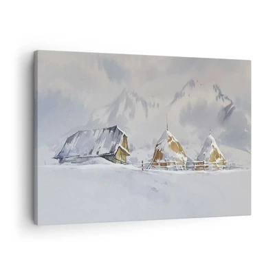 Quadro em tela - No vale nevado - 70x50 cm