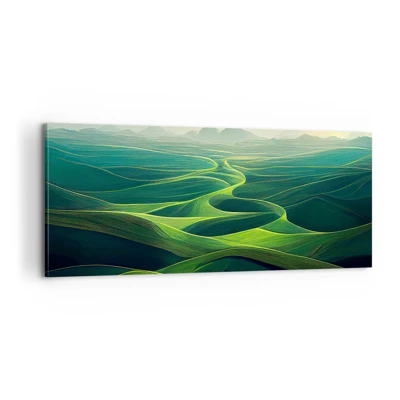 Quadro em tela - Nos vales verdes - 100x40 cm