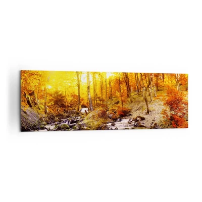 Quadro em tela - Pedras emolduradas em ouro e platina - 160x50 cm