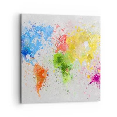 Quadro em tela - Todas as cores do mundo - 70x70 cm