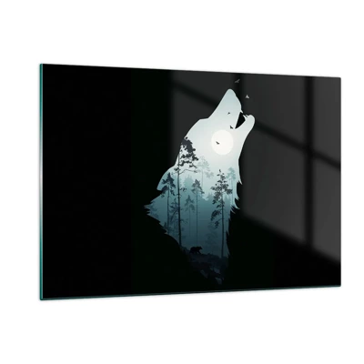 Quadro em vidro - A voz da noite da floresta - 120x80 cm