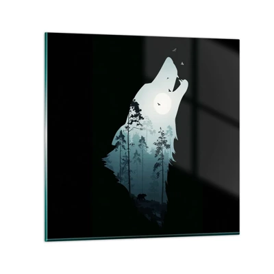 Quadro em vidro - A voz da noite da floresta - 30x30 cm