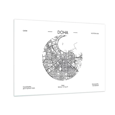 Quadro em vidro - Anatomia de Doha - 70x50 cm