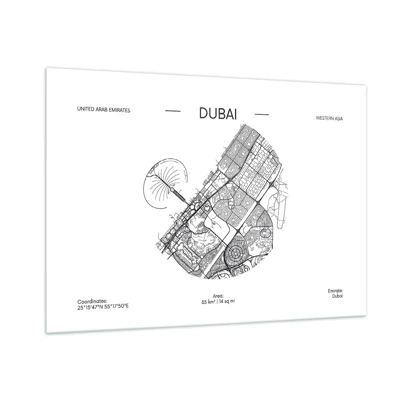 Quadro em vidro - Anatomia de Dubai - 100x70 cm