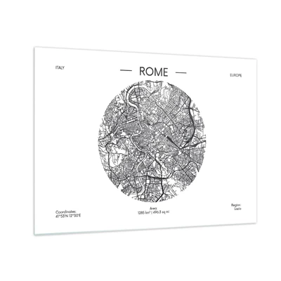 Quadro em vidro - Anatomia de Roma - 70x50 cm