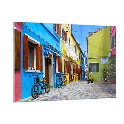 Quadro em vidro - Beco doce e pastel - 120x80 cm