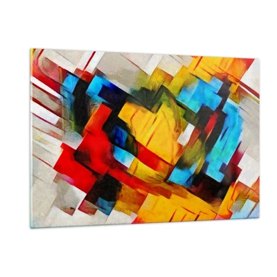 Quadro em vidro - Camadas multicoloridas - 120x80 cm