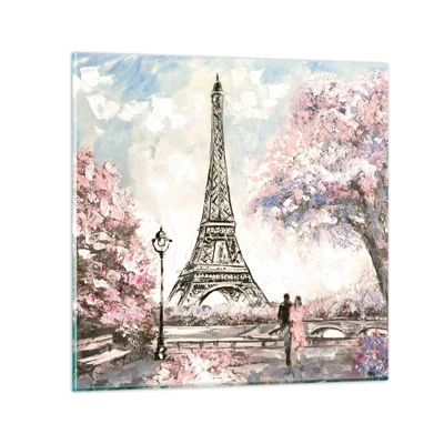 Quadro em vidro - Caminhada de abril por Paris - 30x30 cm