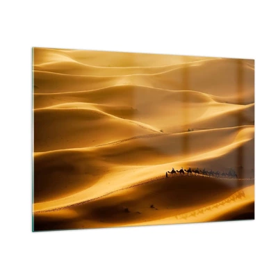 Quadro em vidro - Caravana nas ondas do deserto - 100x70 cm