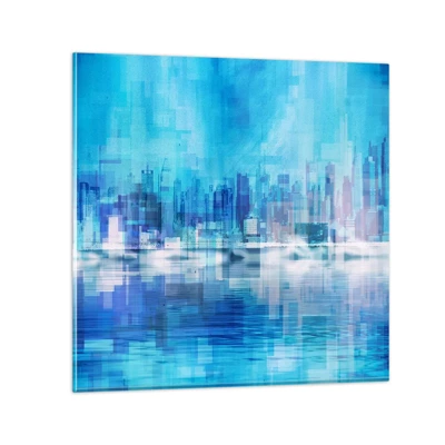 Quadro em vidro - Imerso em azul - 50x50 cm