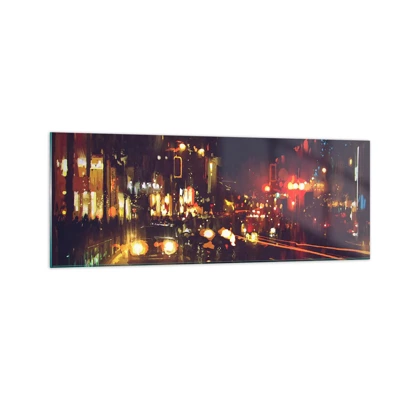 Quadro em vidro - Imerso nas luzes da noite - 140x50 cm