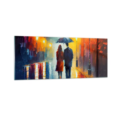 Quadro em vidro - Juntos – uma noite colorida - 100x40 cm