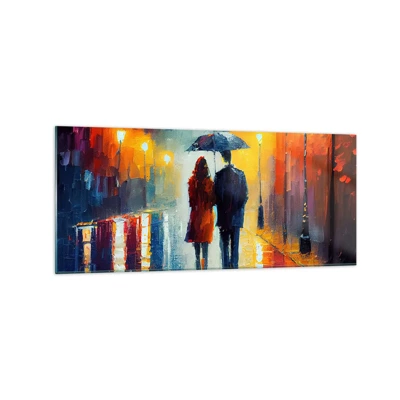 Quadro em vidro - Juntos – uma noite colorida - 120x50 cm