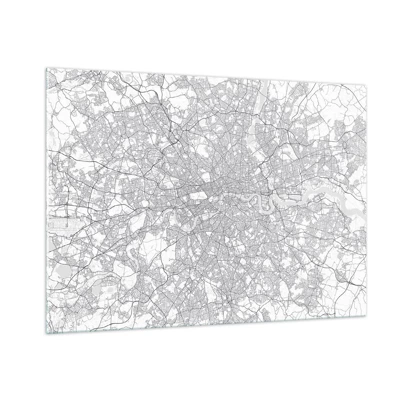 Quadro em vidro - Mapa do labirinto de Londres - 100x70 cm