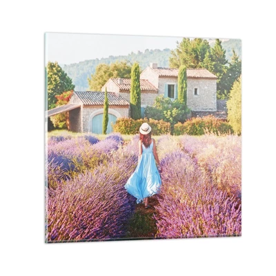 Quadro em vidro - Menina Lavanda - 60x60 cm