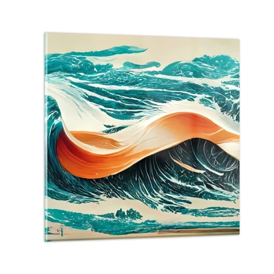 Quadro em vidro - O sonho de um surfista - 30x30 cm