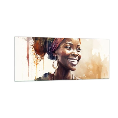 Quadro em vidro - Rainha africana - 100x40 cm