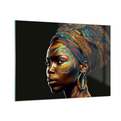 Quadro em vidro - Rainha africana - 70x50 cm