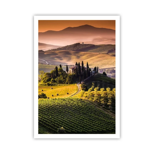 Pôster - Arcádia - Paisagem toscana - 70x100 cm