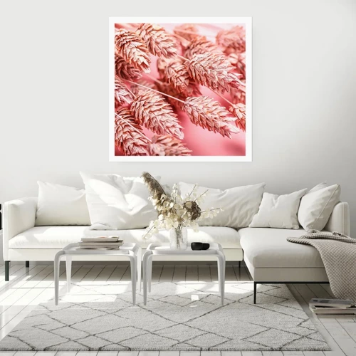 Pôster - Cascata floral em rosa - 60x60 cm