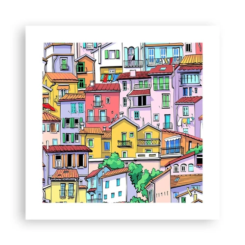 Pôster - Cidade divertida - 40x40 cm