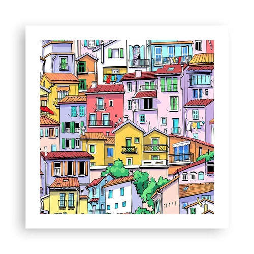 Pôster - Cidade divertida - 50x50 cm