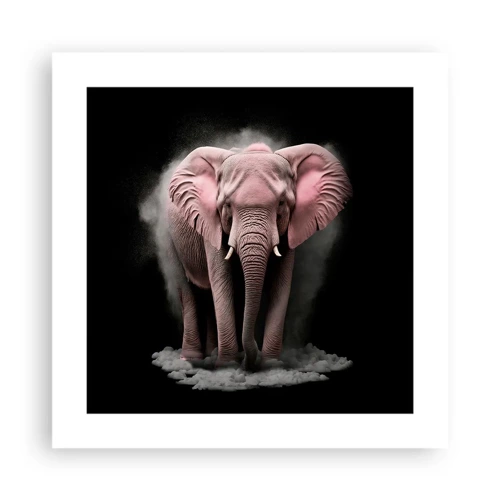 Pôster - Não pense em um elefante rosa! - 40x40 cm